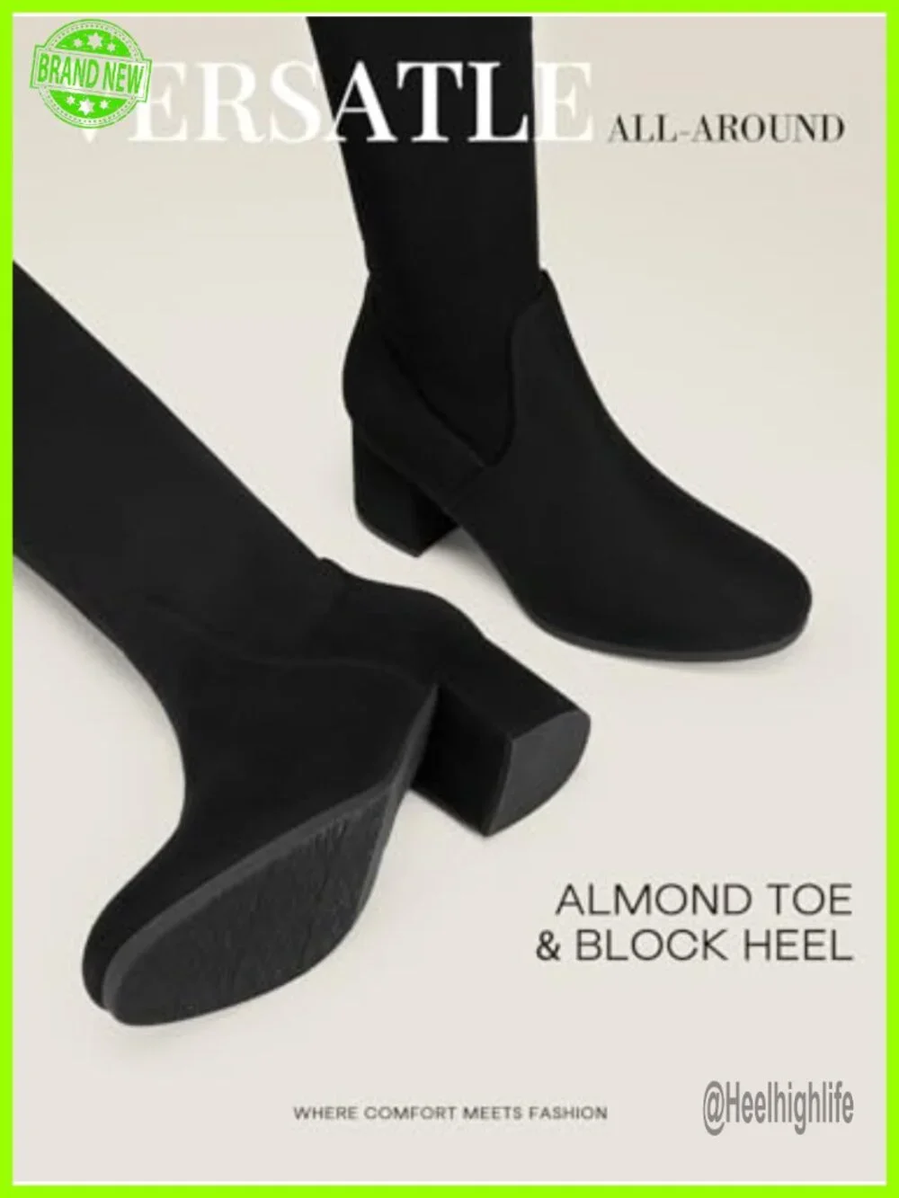 Over the Knee Thigh High Chunky Heel Boots Long Stretch Sexy Fall Boots